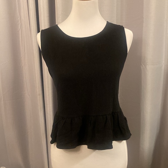 Anrabees black sleeveless top with flowy bottom tier size large button up back - Picture 1 of 6